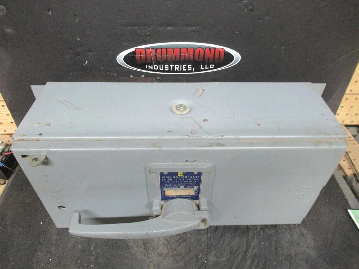 Used SQUARE D QMB SAFLEX UNIT QMB-3220 200 AMP 240 VAC 3-POLE 3-PHASE 50 HP