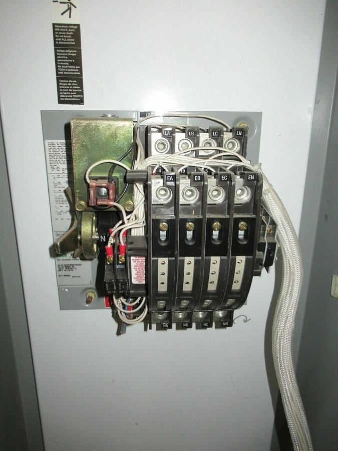 Used ASCO NON-AUTOMATIC TRANSFER SWITCH 4000 SERIES NEMA 3R 100 AMP 208 VOLTS 3 PHASE