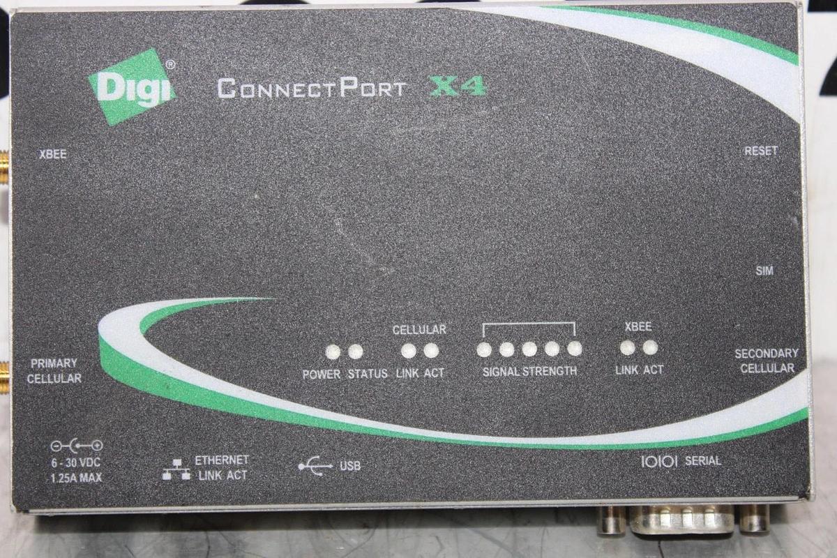 Used DIGI CONNECT PORT X4 WAN ROUTER 50001513-24 30 VDC 1.25 AMP 95011987-A