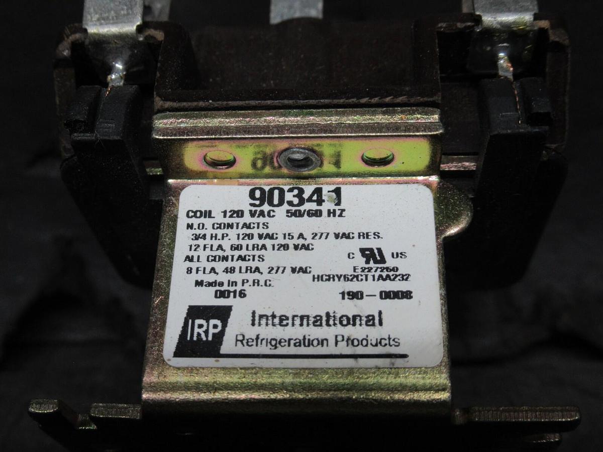 Used IRP GENERAL USE RELAY 90341 120 VAC 3/4 HP 15 AMP COIL: 120 VAC **WARRANTY**