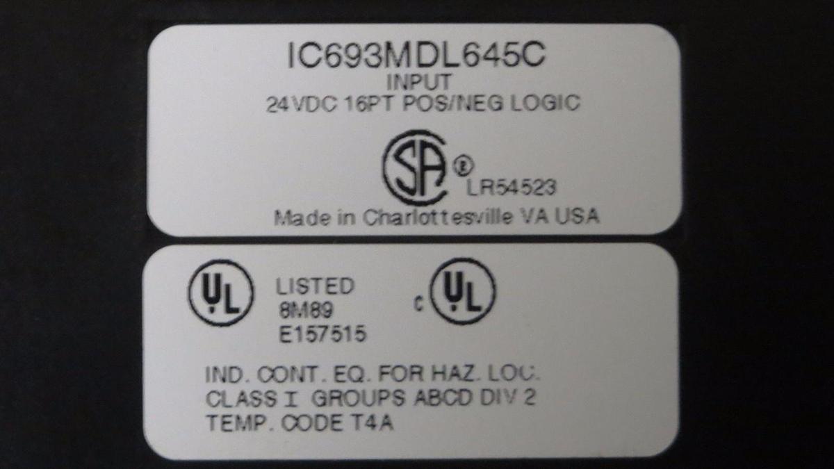 Used GE FANUC IC693MDL645C INPUT MODULE 24 VDC **WARRANTY INCLUDED**