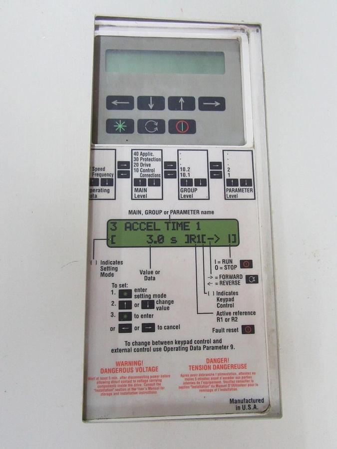 ABB 30 HP 480 VAC 3 PH VARIABLE SPEED DRIVE H501030400 ACH501-030 WITH BYPASS