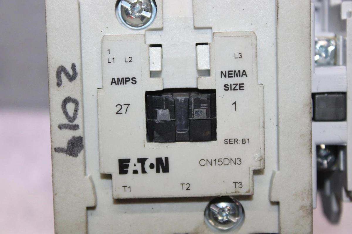 Used EATON CONTACTOR CN15DN3 NEMA SIZE 1 27 AMP 600 VAC 3-POLE 3-PHASE 10 HP