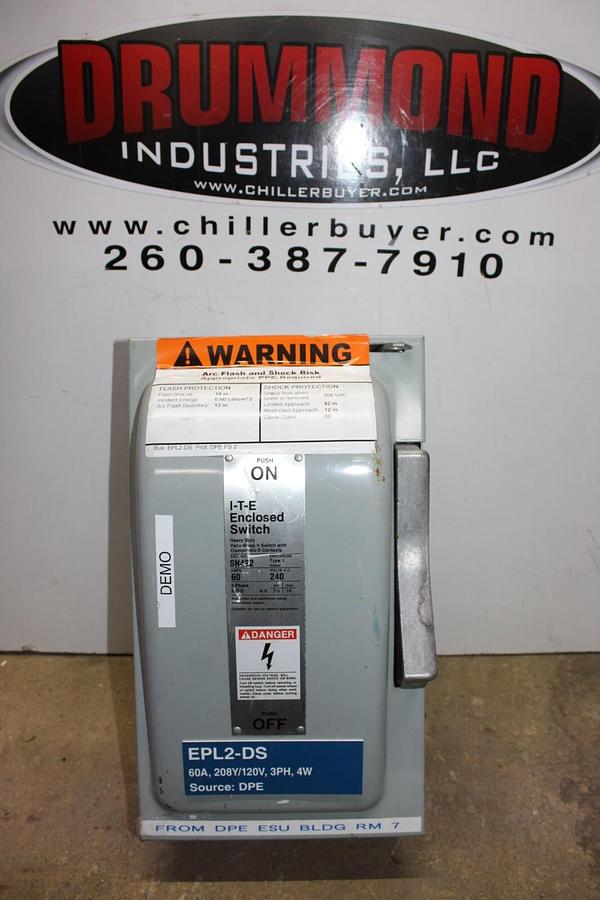 Used ITE ENCLOSED SWITCH SN422 60 AMP 240 VAC TYPE 1 3-PHASE 15HP