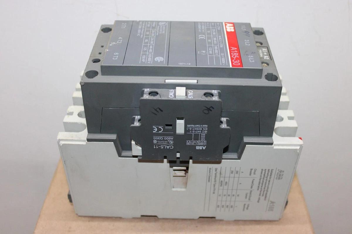 Used ABB CONTACTOR A185-30 250 AMP 600 VOLT 3-POLE 150 HP COIL: 120V