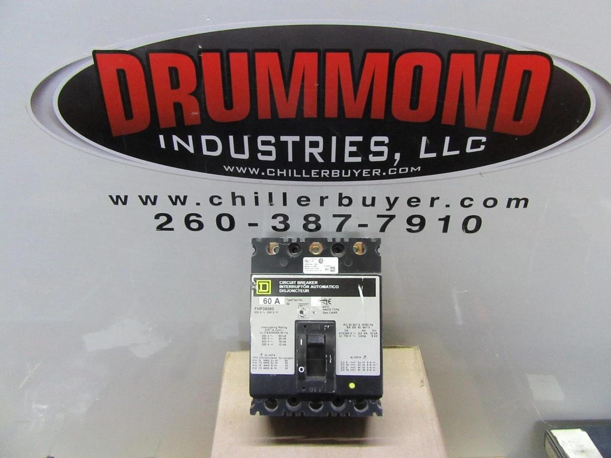 Used SQUARE D CIRCUIT BREAKER FHP36060 60 AMP 600 VAC 3-POLE **WARRANTY INCLUDED**