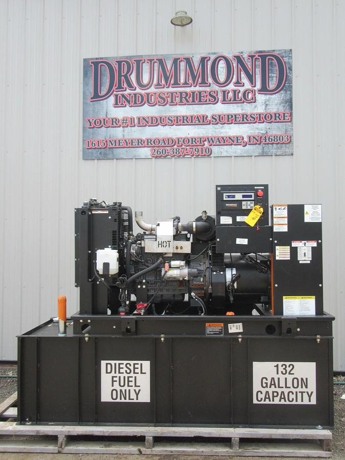 Used 2015 30 KW DIESEL GENERATOR GENERAC 120/240 VOLT SINGLE PHASE 501 HOURS VIDEO