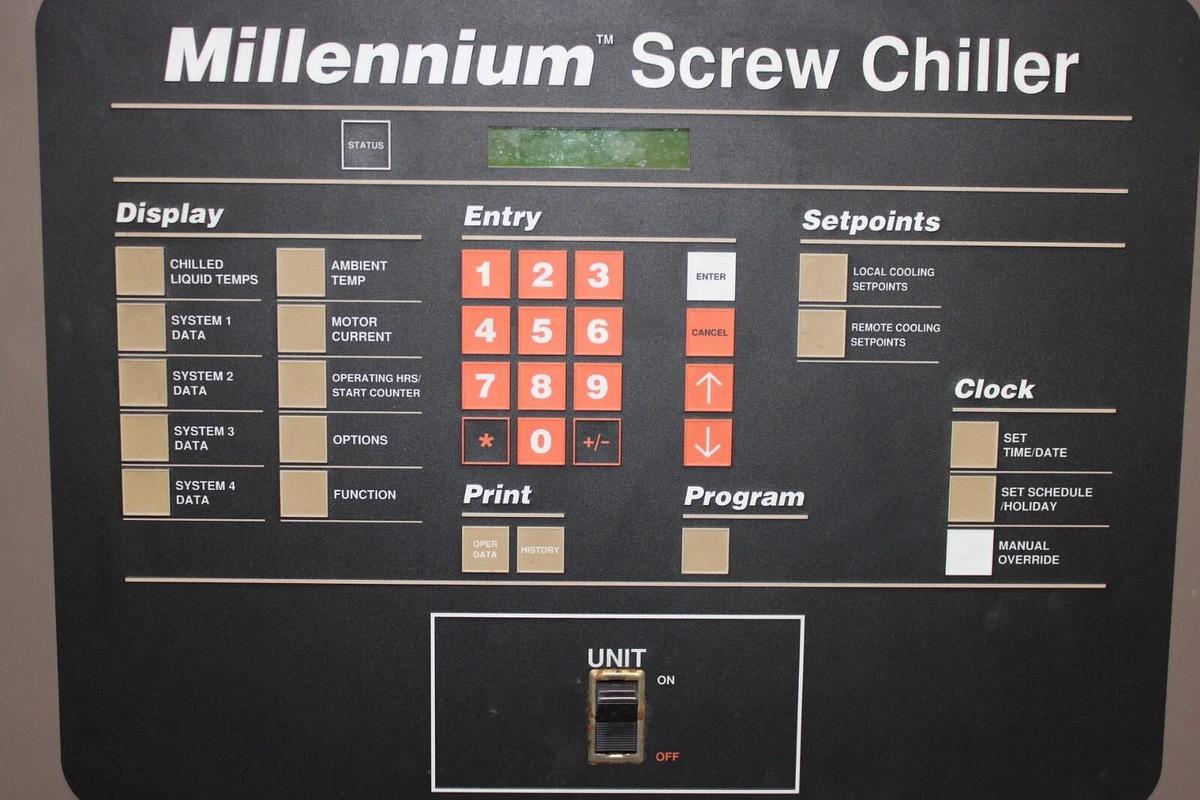 Used YORK MILLENNIUM SCREW CHILLER CONTROL PANEL 371-02563-101 W/ 031-00814000