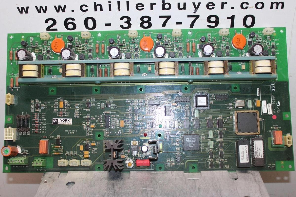 Used YORK CHILLER LOGIC CONTROL CIRCUIT BOARD 031-02001-001 REV. G *WARRANTY*