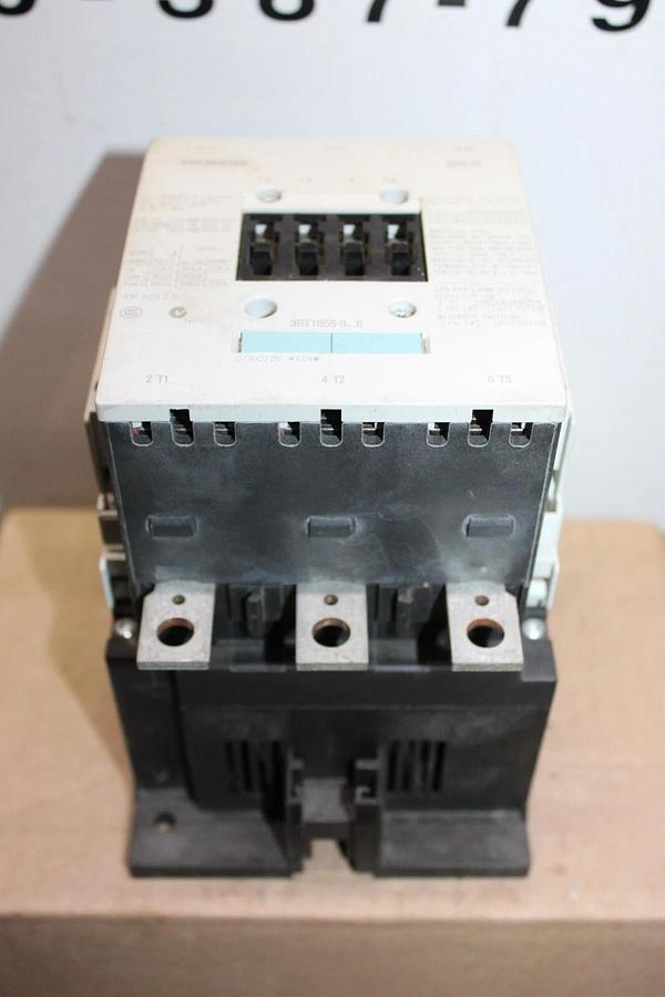 Used SIEMENS CONTACTOR 3RT1055-6...6 600 VAC 195 AMP 3-PHASE 150 HP COIL: 120 VAC