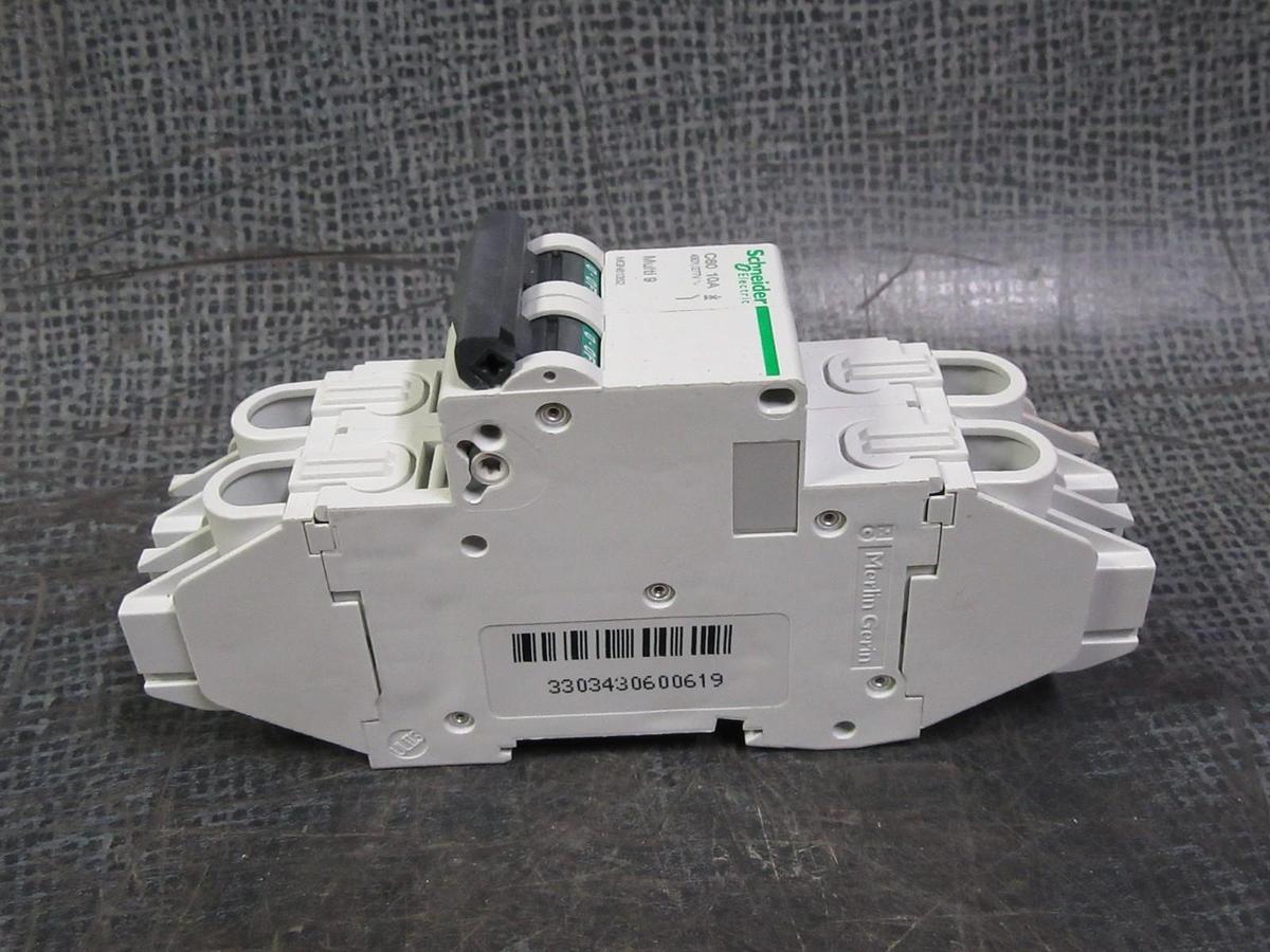 Used MERLIN GERIN CIRCUIT BREAKER MGN61352 MULTI 9 C60 10 AMP 277V 2-POLE WARRANTY