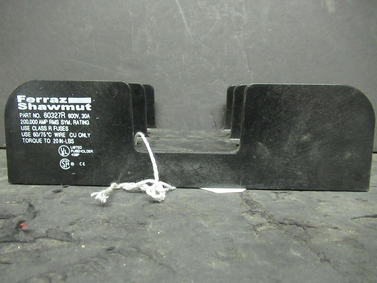 Used GOULD SHAWMUT FUSE HOLDER 60327R FOR 30 AMP 600 V CLASS H/K FUSES **WARRANTY**