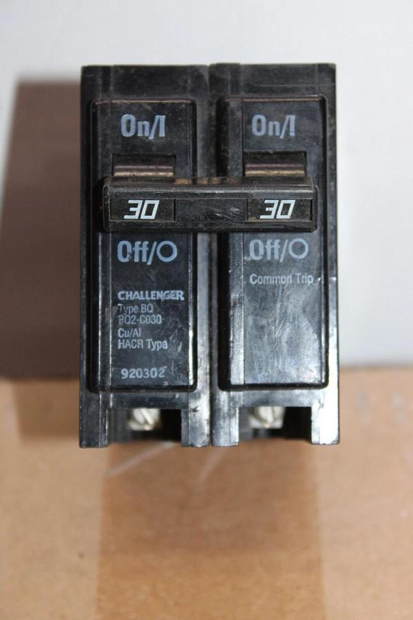 Used CHALLENGER HACR CIRCUIT BREAKER BQ2-C030 2-POLE 30 AMP **WARRANTY**