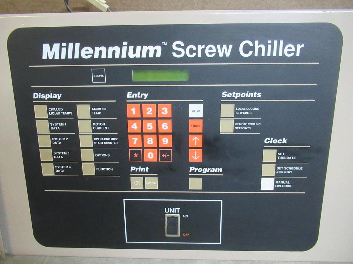 Used YORK MILLENIUM SCRE CHILLER CONTROL CENTER AND DISPLAY YK-371-02495-101