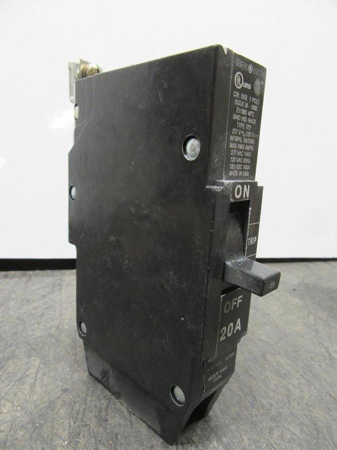 Used LOT OF 4 GE TEY HACR CIRCUIT BREAKER E11592 1-POLE 20 AMP 277 VAC **WARRANTY**