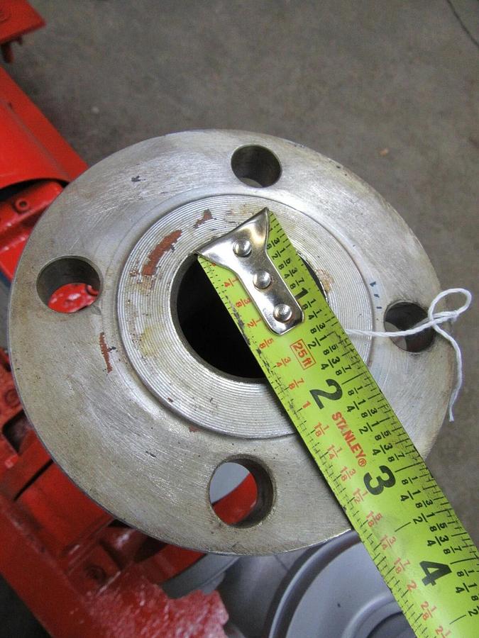 Used 25 HP STERLING PEERLESS 1.5" X 3" CENTRIFUGAL WATER PUMP 316SS 225 GPM 8" IMP