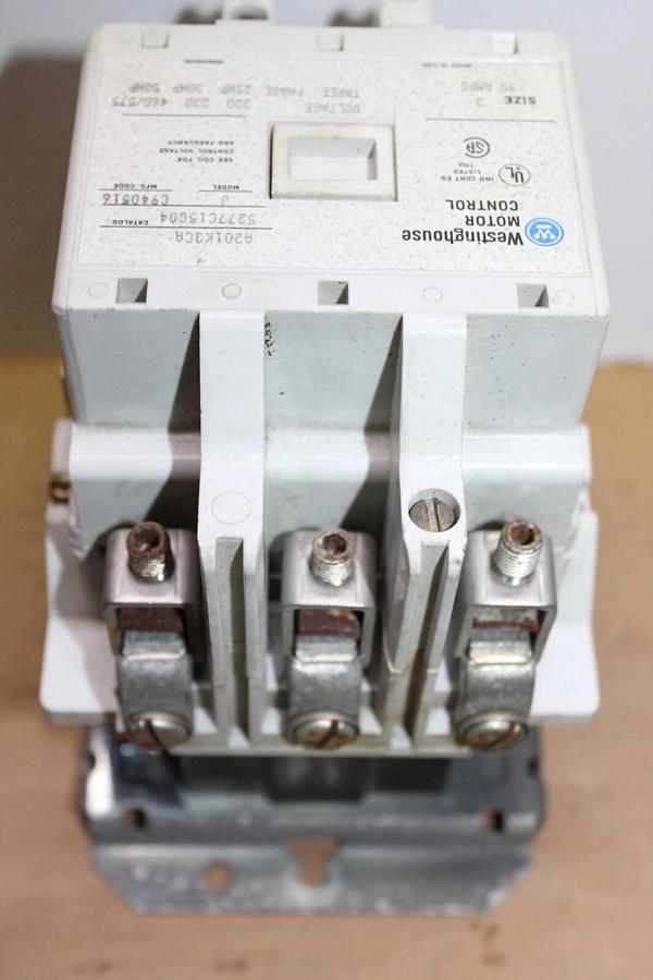 Used WESTINGHOUSE CONTACTOR A201K3CA 90 AMP 600 VAC 50 HP NEMA 3 COIL: 120V