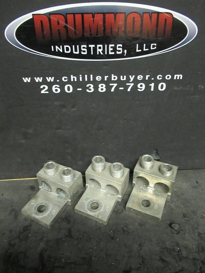 Used (3) QTY ILSCO D899 2 (DOUBLE) BARREL MECHANICAL CONNECTOR LUG TAPS 600MCM - 2