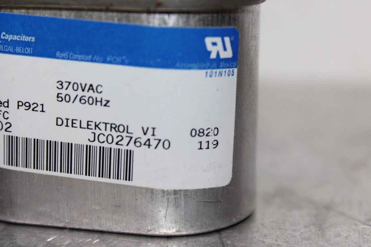 Used GENERAL ELECTRIC DIELEKTROL VI CAPACITOR 27L570 5uF 370 VAC 50/60 HZ A10000AFC