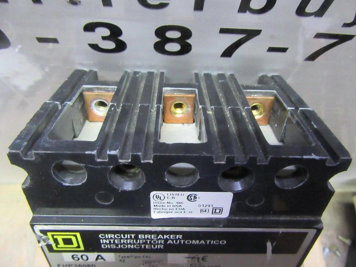 Used SQUARE D CIRCUIT BREAKER FHP36060 60 AMP 600 VAC 3-POLE **WARRANTY INCLUDED**
