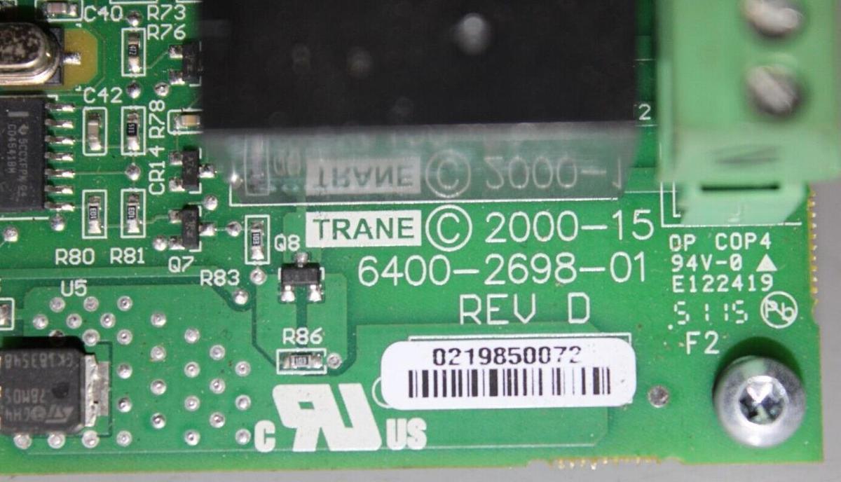 Used TRANE HVAC STARTER BOARD 6400-2698-01 REV. D X13650741130 REV. P *WARRANTY*
