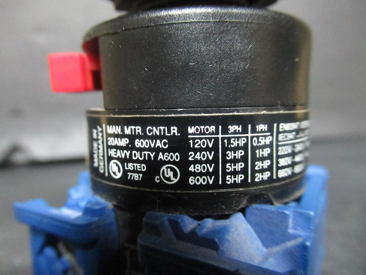 Used KRAUS + NAIMER ROTARY SWITCH CH10 A200 F55694/006-DES 600 VAC 20 AMP 5 HP