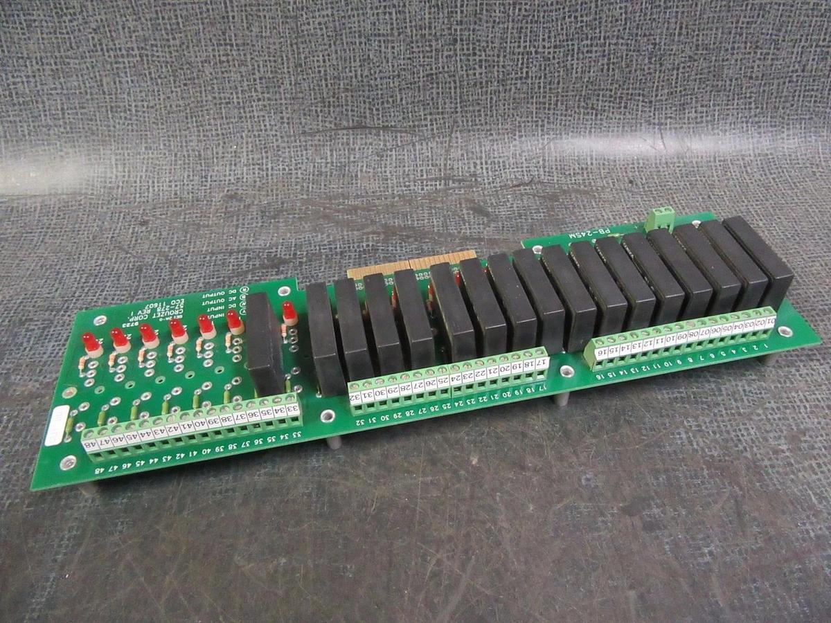 Used CROUZET RELAY CIRCUIT BOARD PB-24SM WITH SM-0AC5A RELAYS MODEL: 57-278 REV I
