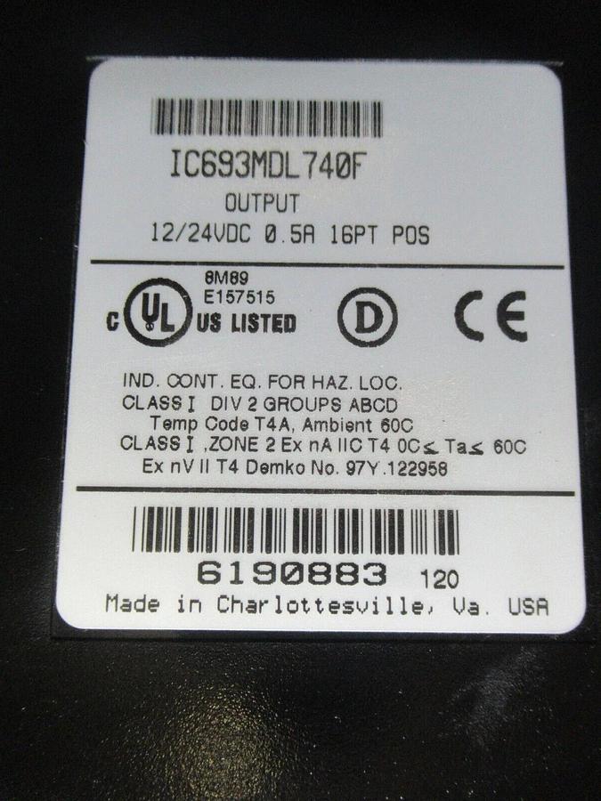 Used GE FANUC OUTPUT RELAY 24 VDC 0.5 AMP 16PT MODULE IC693MDL740F **WARRANTY**