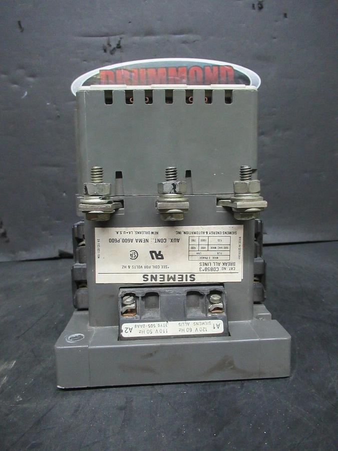 Used SIEMENS CONTACTOR CDB50*3 600 VAC 135 AMP 110/120 V COIL **WARRANTY**