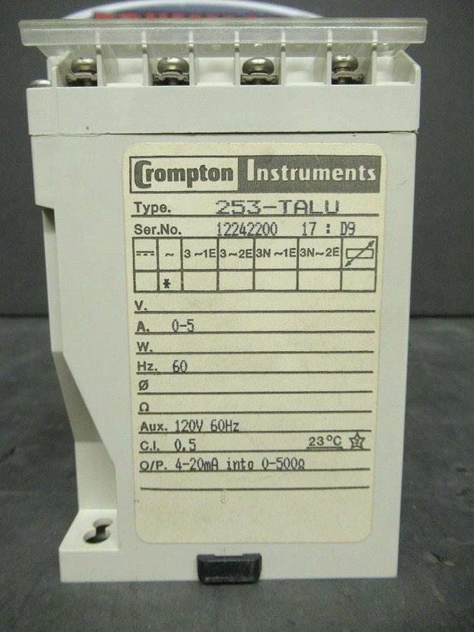 Used CROMPTON PALADIN CURRENT TRANSDUCER MODULE 253-TALU-LHSG-C6-DG 253-TALU