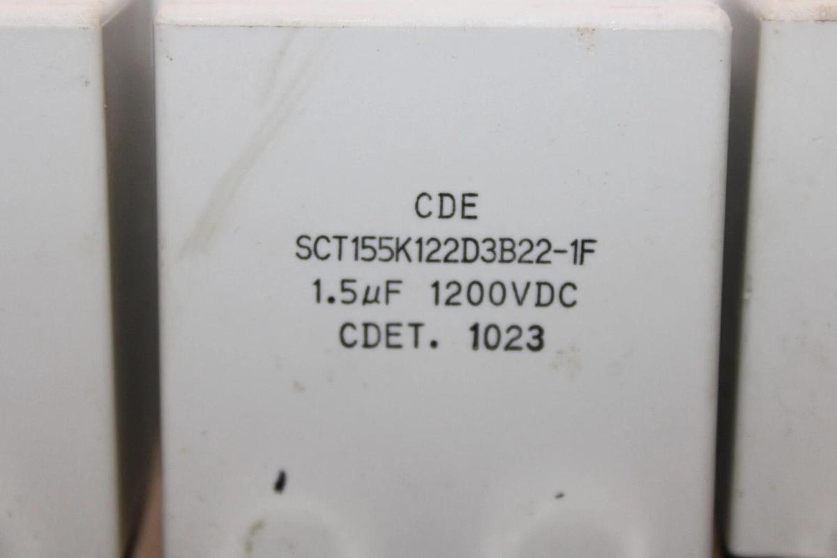 Used LOT OF 4 CDE CAPACITOR SCT155K122D3B22-1F 1200 VOLT 1.5 uF CDET. 1023 *WARRANTY*