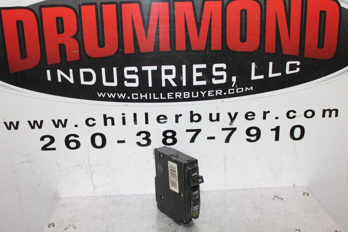 Used SQUARE D SINGLE POLE QO CIRCUIT BREAKER AD-7621 QO12030 30 AMP 240 VAC 1-POLE