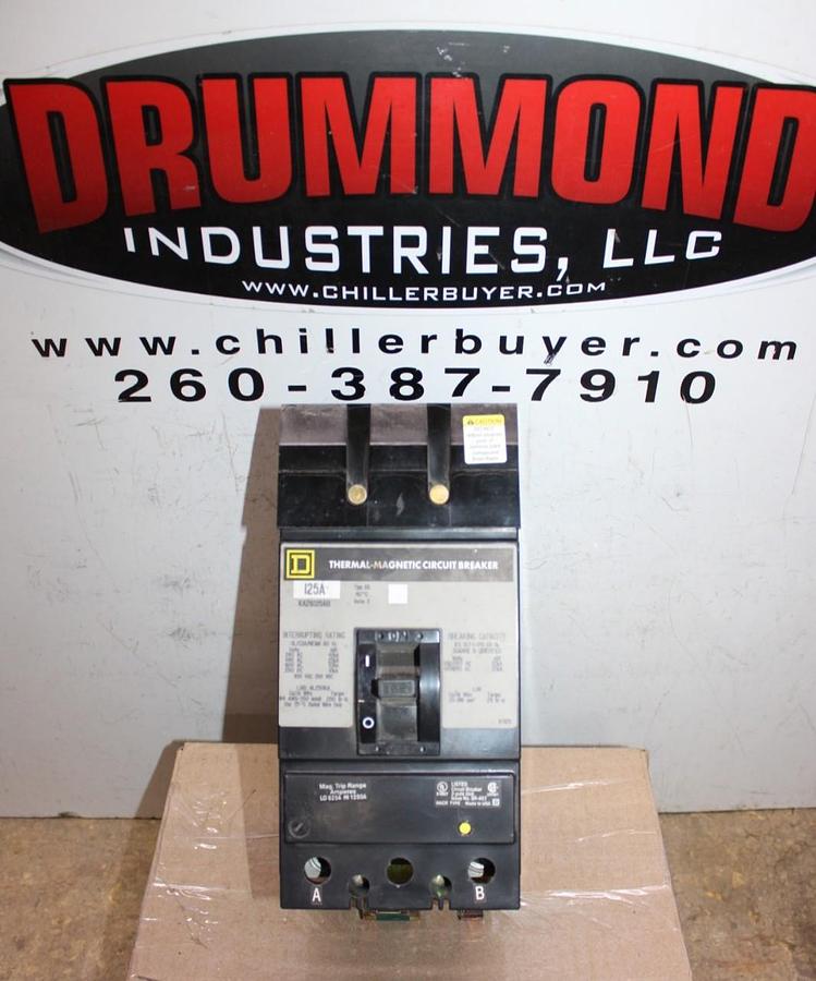Used SQUARE D I-LINE CIRCUIT BREAKER KA26125AB 125 AMP 600 VAC 2-POLE