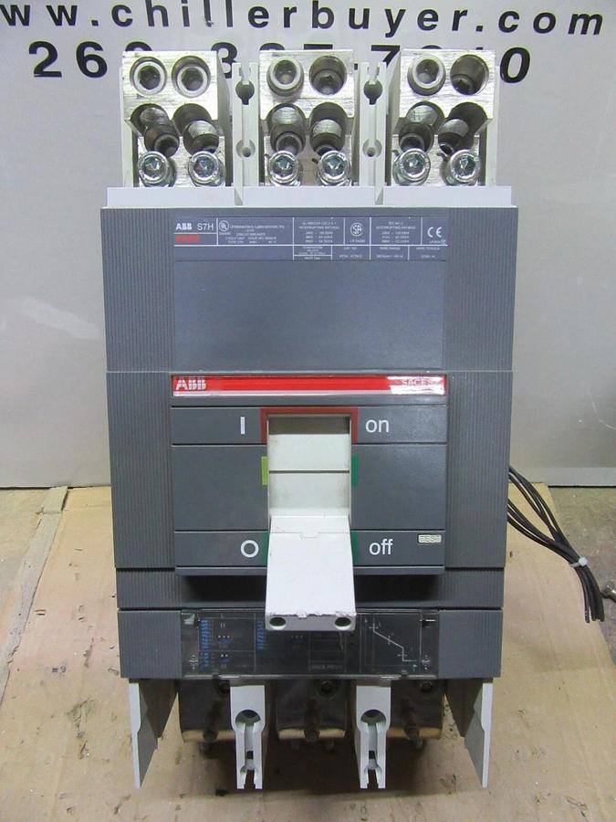 Used ABB CIRCUIT BREAKER SACE S7 S7H 1000 AMP 600 VAC W/ AUXILIARY SWITCH & SHUNT