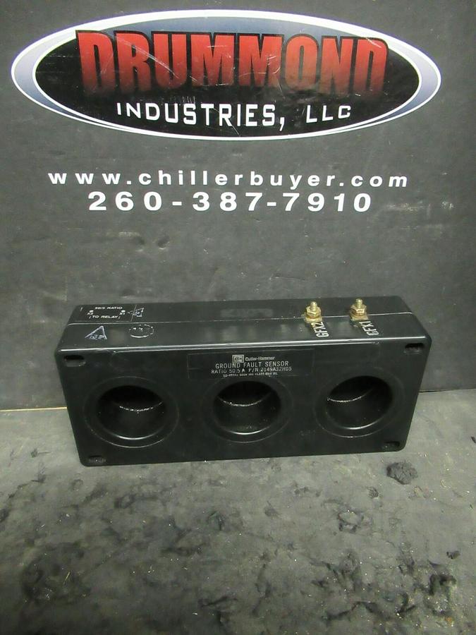 Used CUTLER HAMMER GROUND FAULT SENSOR 2149A32H05 50:5 RATIO 50 - 400HZ **WARRANTY**