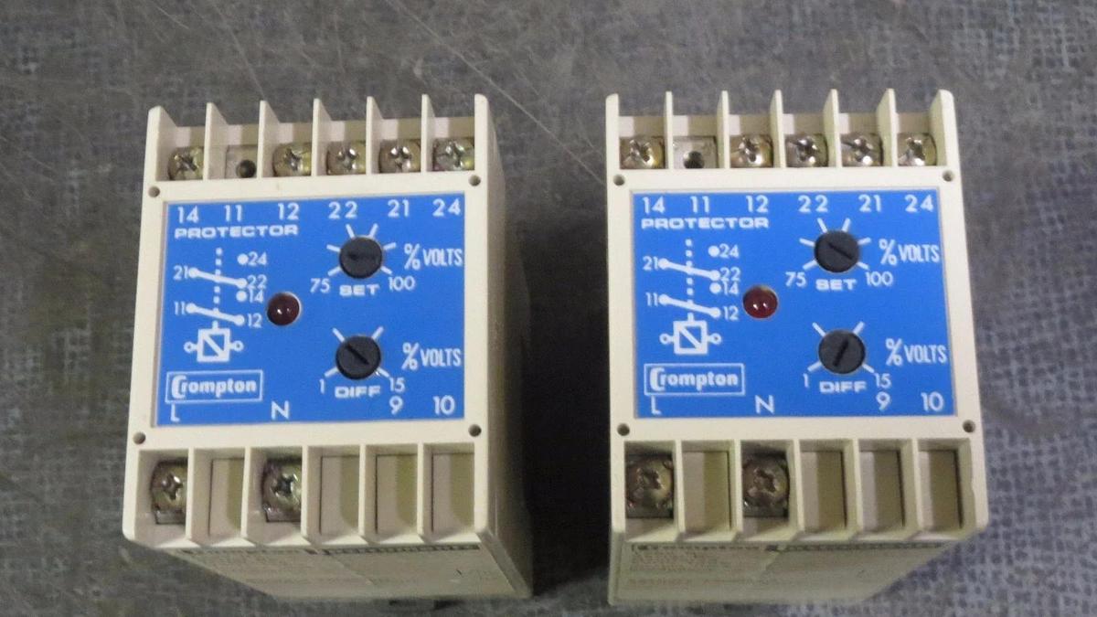 Used (1) CROMPTON INSTRUMENTS PROTECTOR 120 VAC 60 Hz # 252-PVUU # U-PQBX