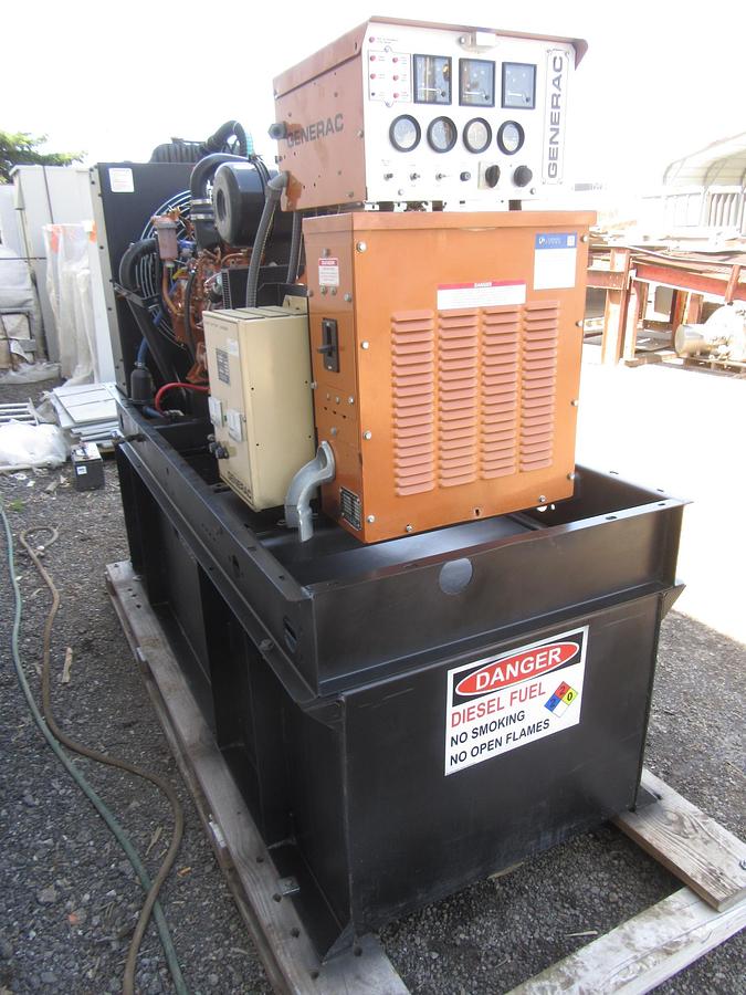 Used 60 KW DIESEL GENERATOR GENERAC 120/240 VOLT SINGLE PHASE 389 HOURS VIDEO WE SHIP
