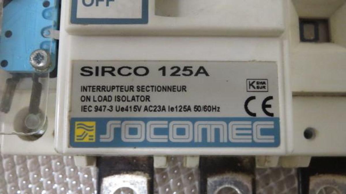 SOCOMEC OPEN LOAD ISOLATER SIRCO 125A SWITCH 125 AMP 415 VAC **WARRANTY**