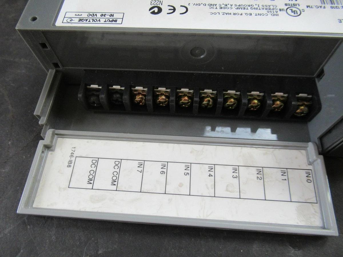 Used ALLEN BRADLEY SLC500 INPUT MODULE 1746-IB8 SER A **WARRANTY INCLUDED**
