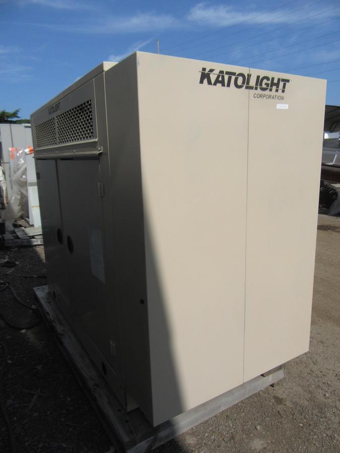 Used 30 KW NATURAL GAS PROPANE GENERATOR KATOLIGHT 120/240V RE-CONNECTABLE 667 HRS VIDEO WE SHIP