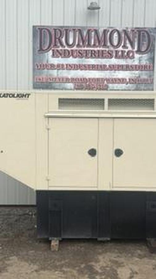Used 60 KW DIESEL GENERATOR KATOLIGHT 120/240V RE-CONNECTABLE SOUND ENCLOSED 285 HRS