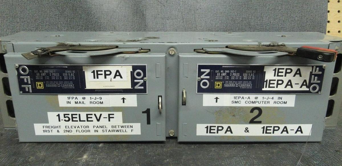 Used SQUARE D TWIN QMB SWITCH UNIT QMB-362-T 600V 60A 50HP **WARRANTY INCLUDED**