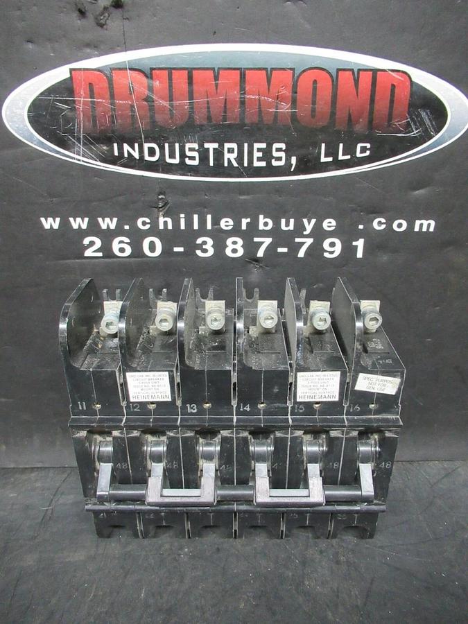 Used HEINEMANN BREAKER CF6-Z1-21 CF6-G8-DU 56 AMP TRIP 240 VAC HH83XE629A