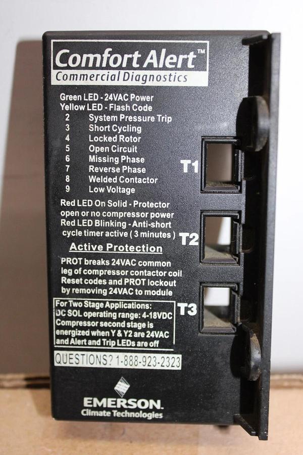 Used EMERSON COMFORT ALERT COMPRESSOR DIAGNOSTIC MODULE 543-0071-00 24 VAC 1.5 VA