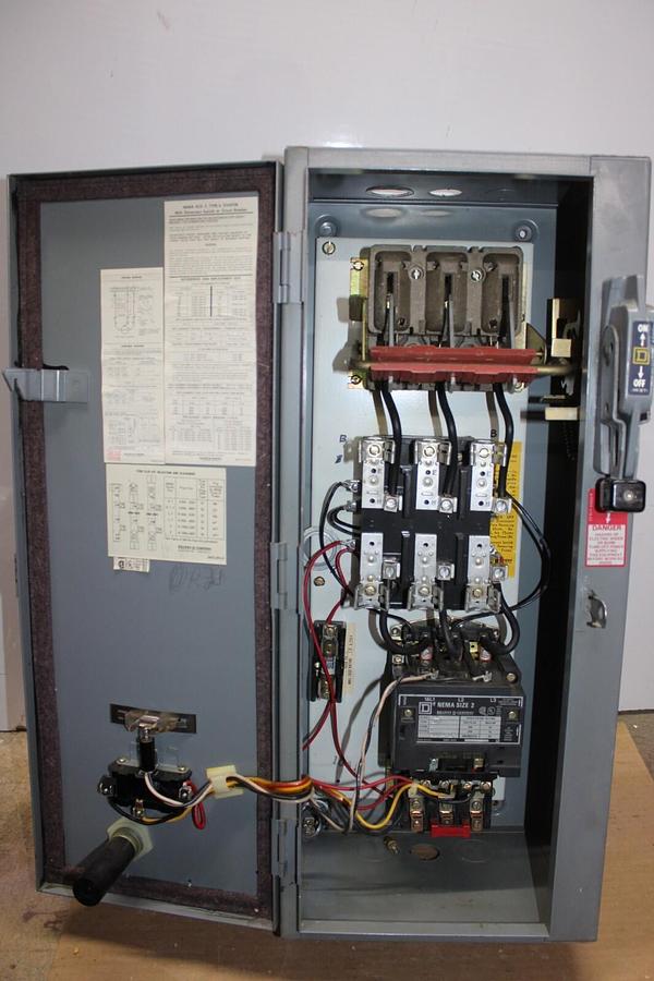 Used SQUARE D FUSIBLE COMBINATION STARTER 8538SDG14 60 AMP NEMA 3R SIZE 2 600V