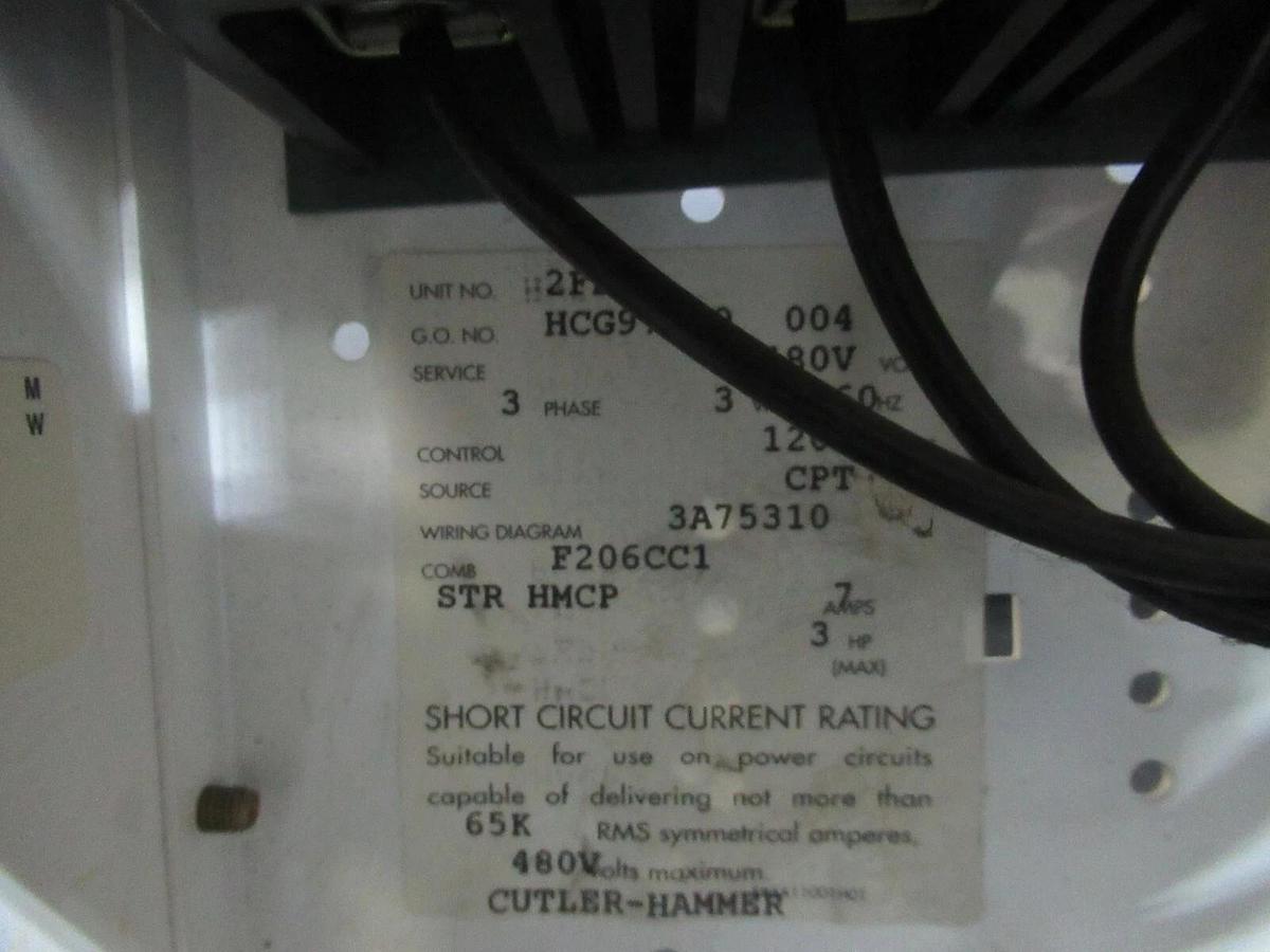 Used CUTLER HAMMER MOTOR STARTER CONTROL BUCKET MODEL: 2100 12" NEMA SIZE 1 7 AMP