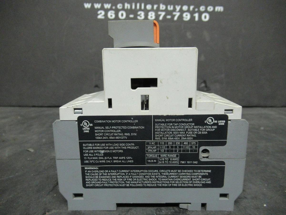 Used BENSHAW MANUAL MOTOR START RMSP-32H 13 AMP 600 VAC 10 HP