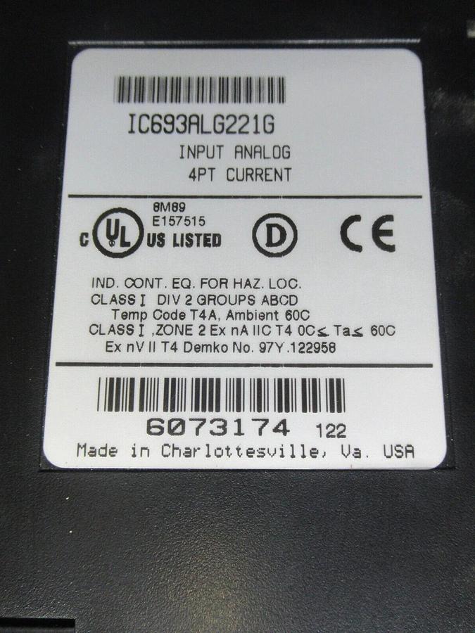 Used GE FANUC INPUT ANALOG 4 PT CURRENT MODULE IC693ALG221G **WARRANTY INCLUDED**