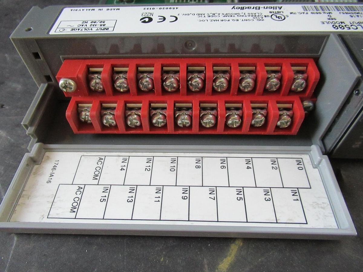 Used ALLEN BRADLEY SLC500 INPUT MODULE 1746-IA16 SER: D **WARRANTY INCLUDED**