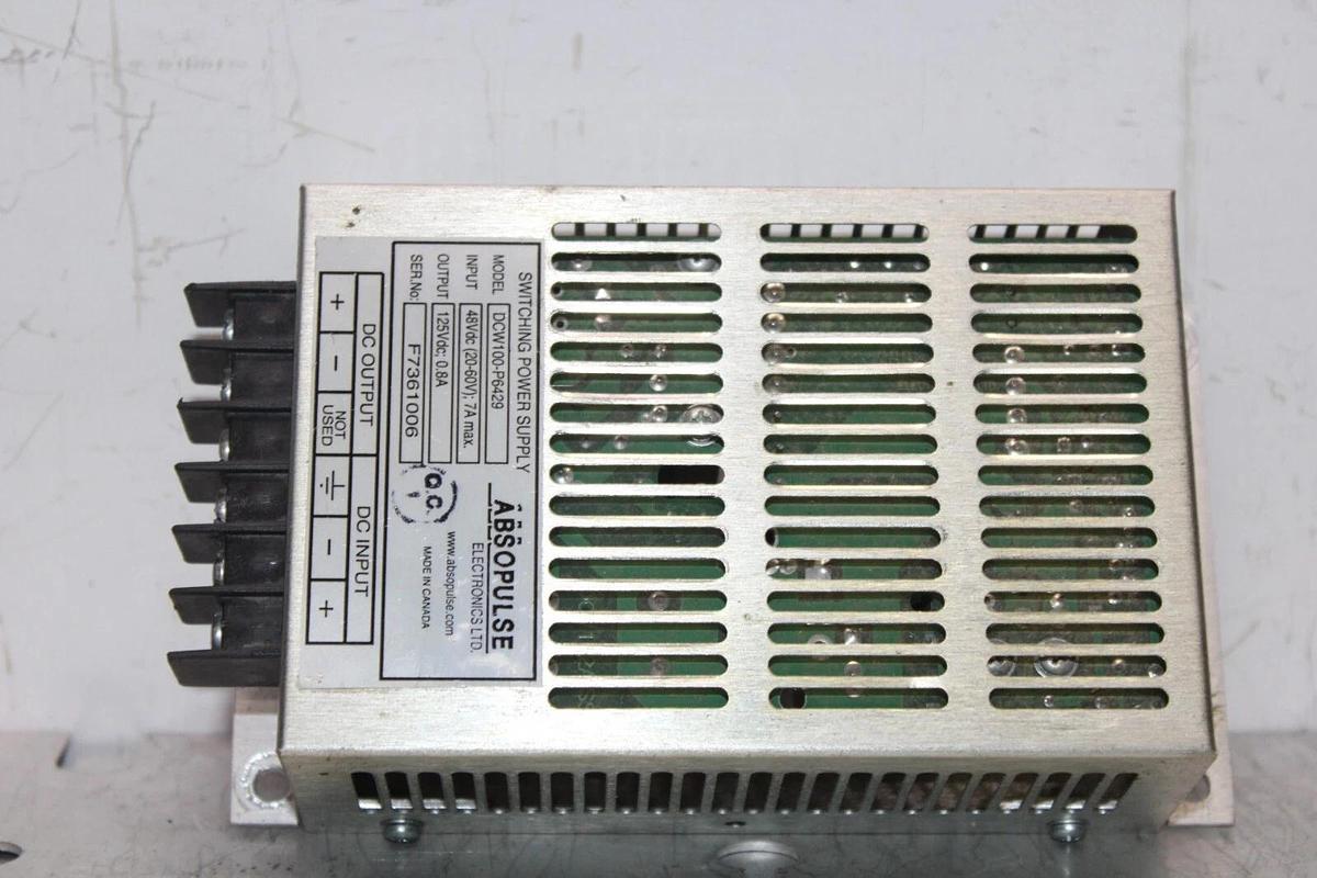 Used ABSOPULSE SWITCHING POWER SUPPLY DCW100-P6429 48 VDC 7 AMP **WARRANTY**